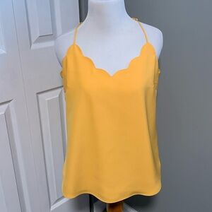 J. Crew Yellow Saffron Scalloped Cami Sz 4